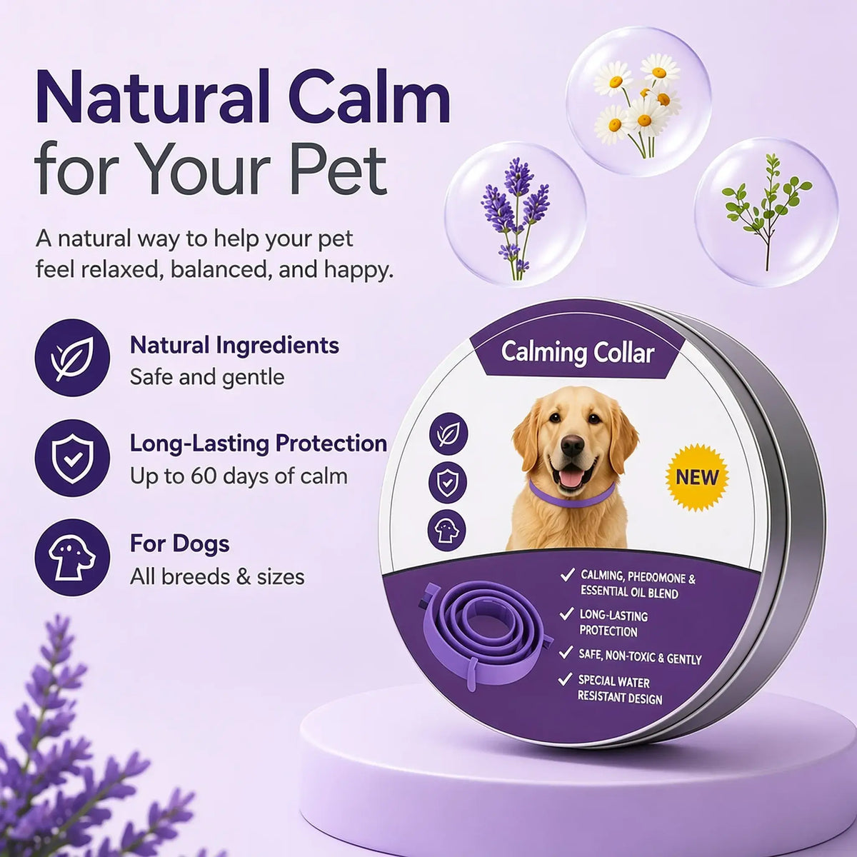 Wooflo Calm Collar™ — Pheromone Anxiety Relief for Dogs
