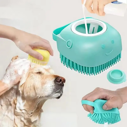 Dog Bathing Brush with Shampoo Dispenser